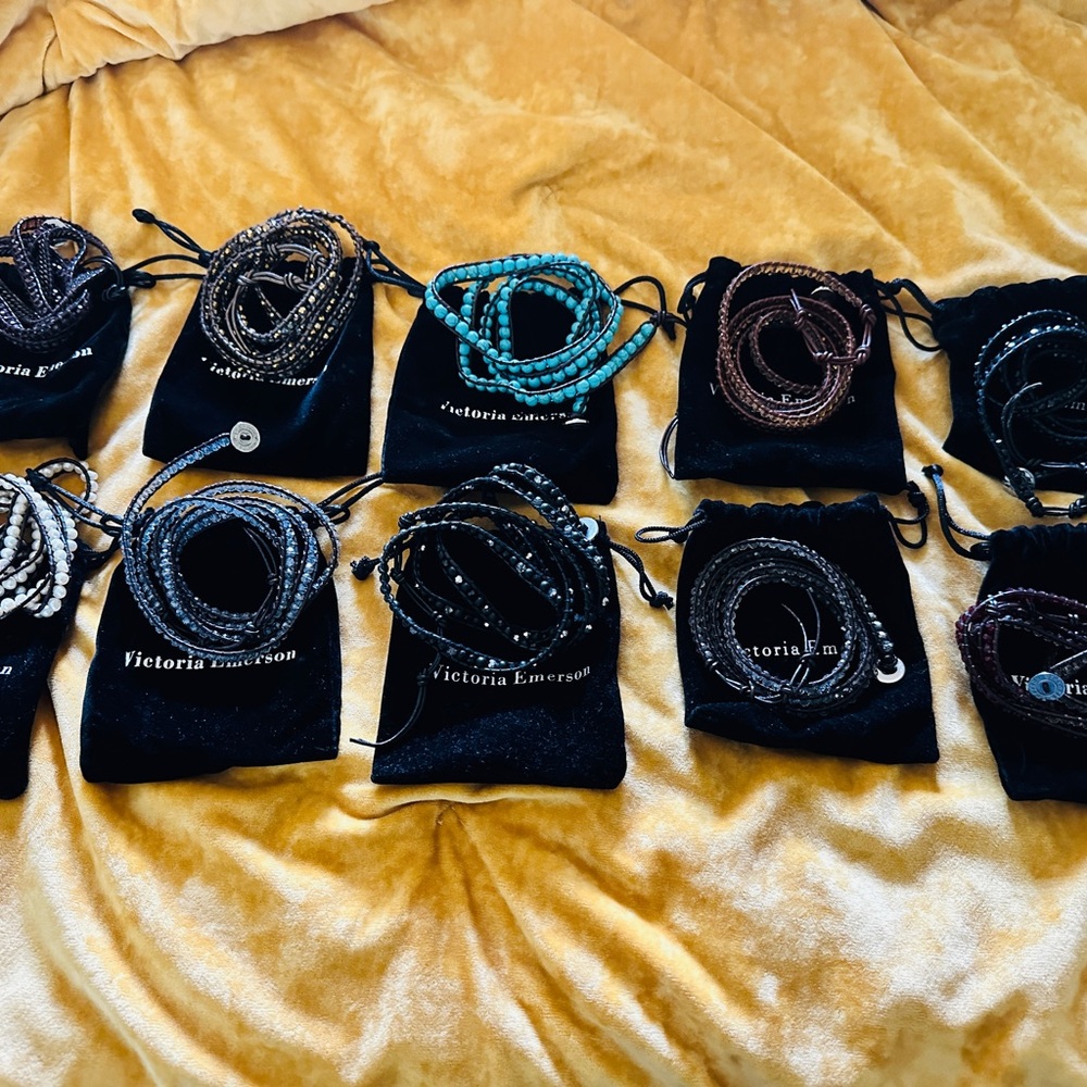 Victoria Emerson Black and Blue Bracelets—BUNDLE